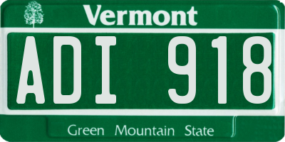 VT license plate ADI918