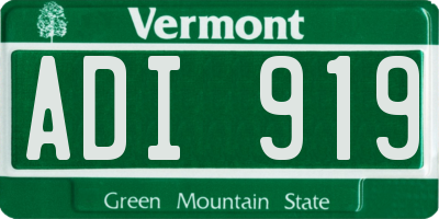 VT license plate ADI919