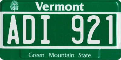 VT license plate ADI921