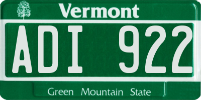 VT license plate ADI922