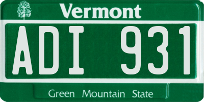 VT license plate ADI931