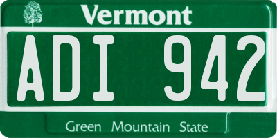 VT license plate ADI942
