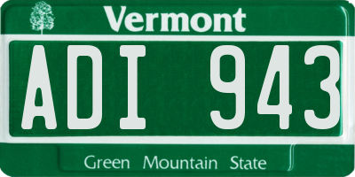 VT license plate ADI943