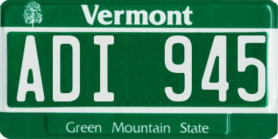 VT license plate ADI945