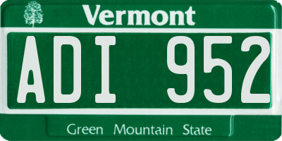 VT license plate ADI952