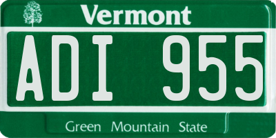 VT license plate ADI955