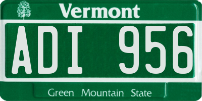 VT license plate ADI956