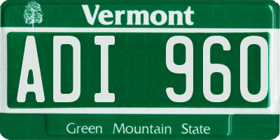VT license plate ADI960