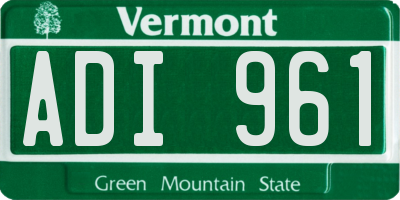 VT license plate ADI961