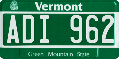 VT license plate ADI962