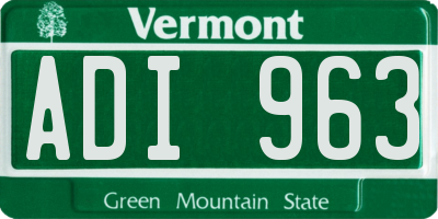 VT license plate ADI963