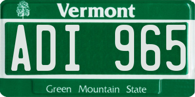 VT license plate ADI965