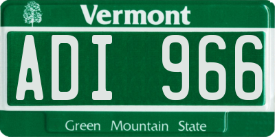 VT license plate ADI966