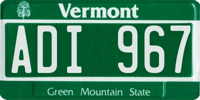 VT license plate ADI967