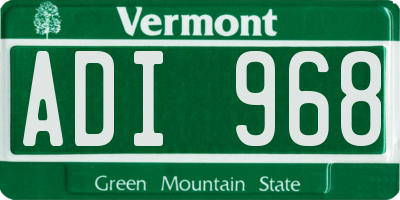 VT license plate ADI968