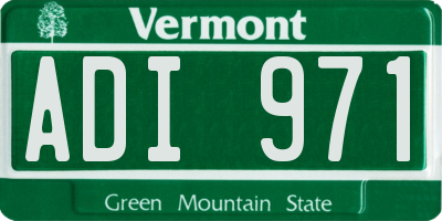 VT license plate ADI971