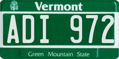 VT license plate ADI972
