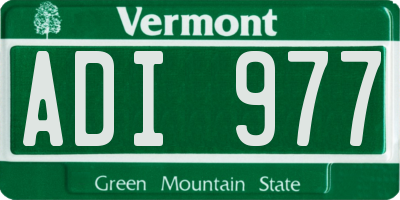 VT license plate ADI977