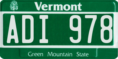 VT license plate ADI978