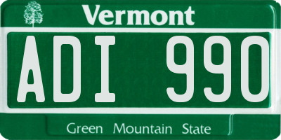 VT license plate ADI990