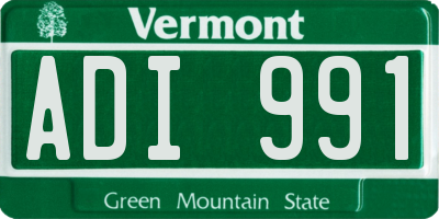 VT license plate ADI991