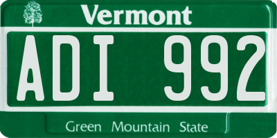VT license plate ADI992