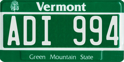 VT license plate ADI994