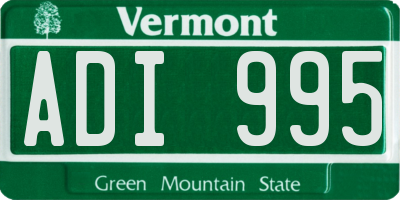 VT license plate ADI995