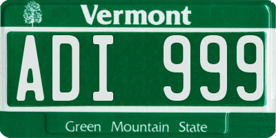 VT license plate ADI999