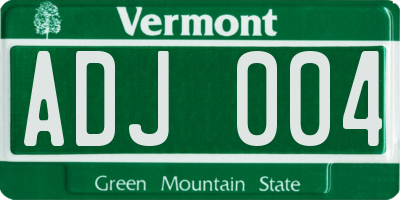 VT license plate ADJ004