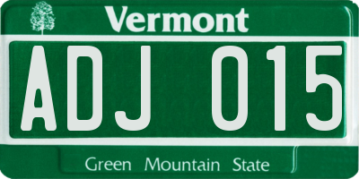 VT license plate ADJ015