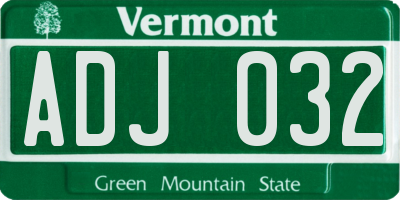 VT license plate ADJ032