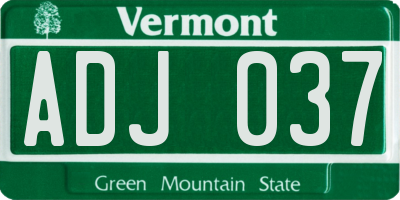 VT license plate ADJ037