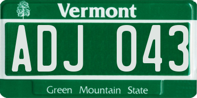 VT license plate ADJ043