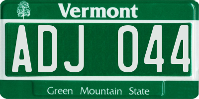 VT license plate ADJ044