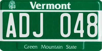 VT license plate ADJ048