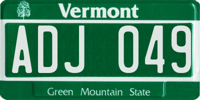 VT license plate ADJ049