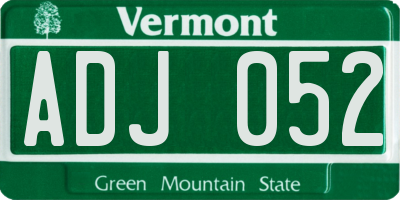 VT license plate ADJ052