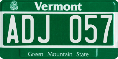 VT license plate ADJ057