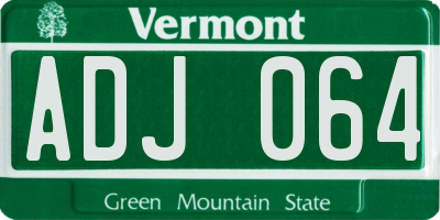 VT license plate ADJ064