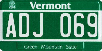 VT license plate ADJ069