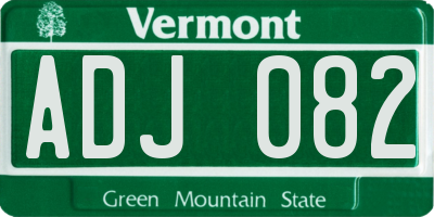 VT license plate ADJ082