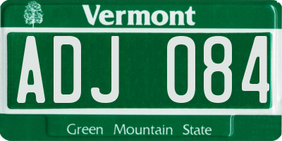 VT license plate ADJ084