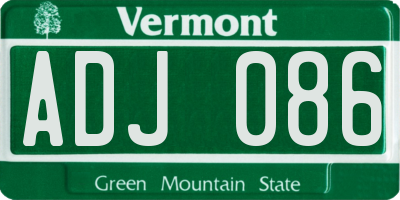VT license plate ADJ086