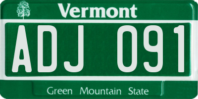 VT license plate ADJ091