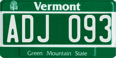 VT license plate ADJ093