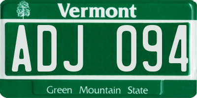 VT license plate ADJ094