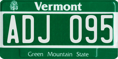 VT license plate ADJ095