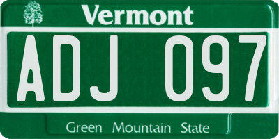 VT license plate ADJ097