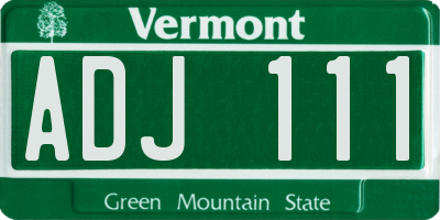 VT license plate ADJ111